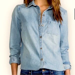 PAIGE Lightweight Chambray Button Down Shirt - Size S